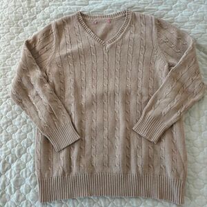 Unbranded Women's Cream and Pink Jumper